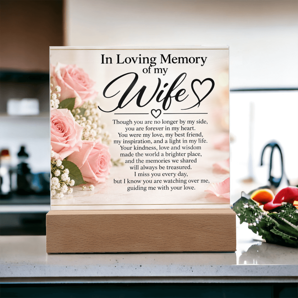Wife Memorial Acrylic Plaque – In Loving Memory Tribute