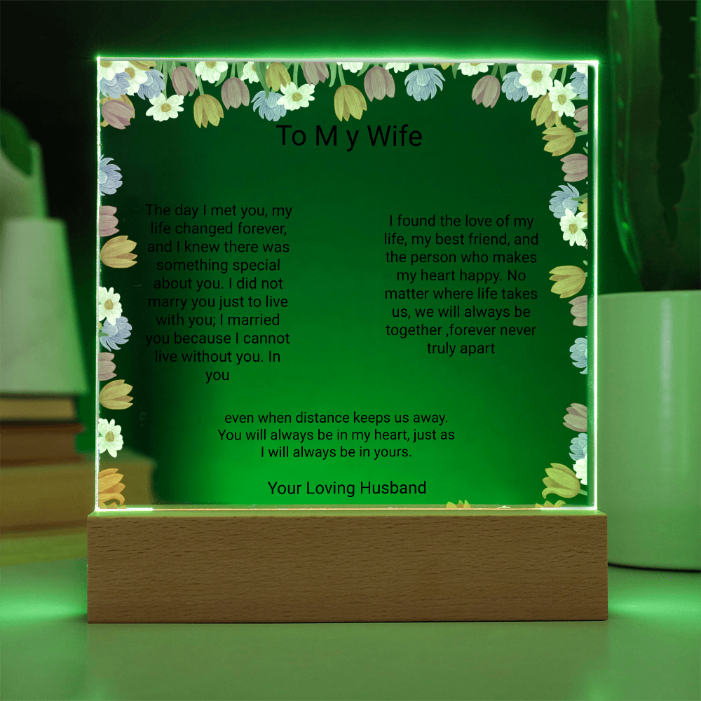 Wife's Gift – Personalised Acrylic Plaque | Romantic Birthday & Anniversary Keepsake