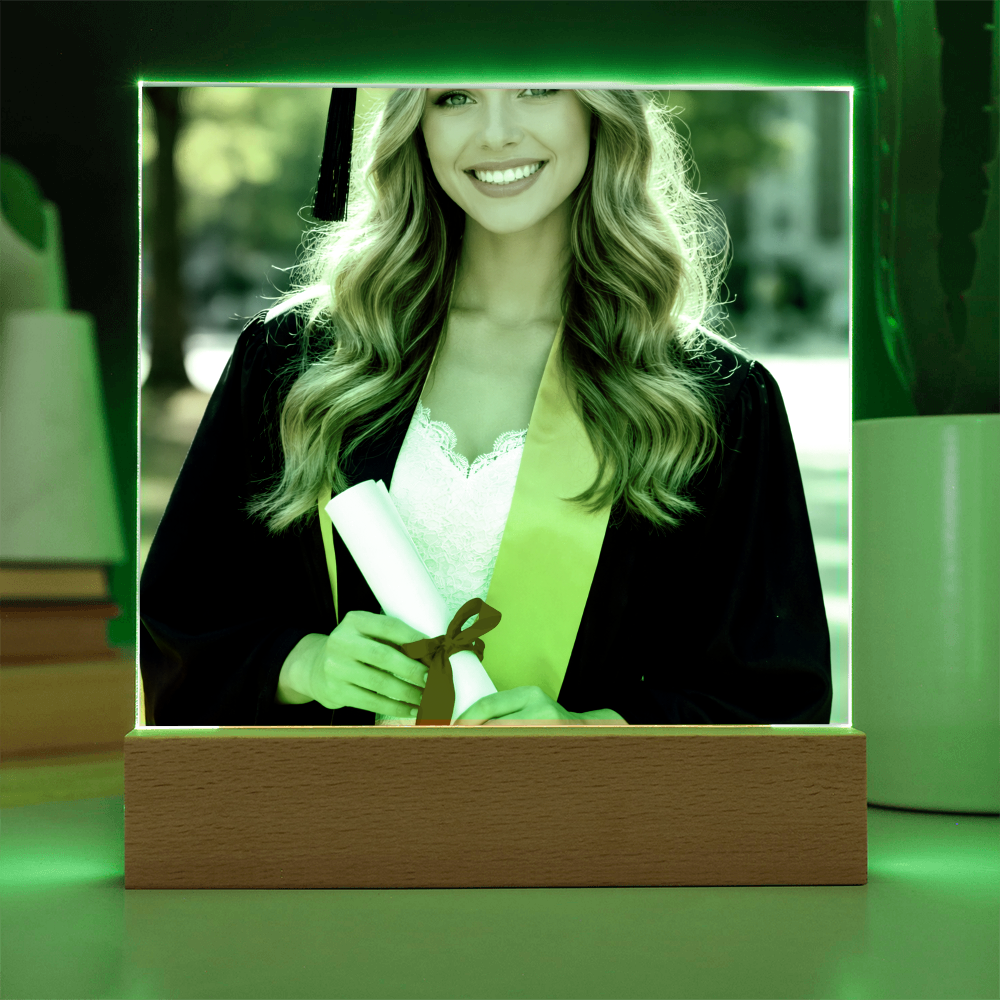 Personalized Graduation LED Acrylic Plaque – Photo Gift for Daughter or Son