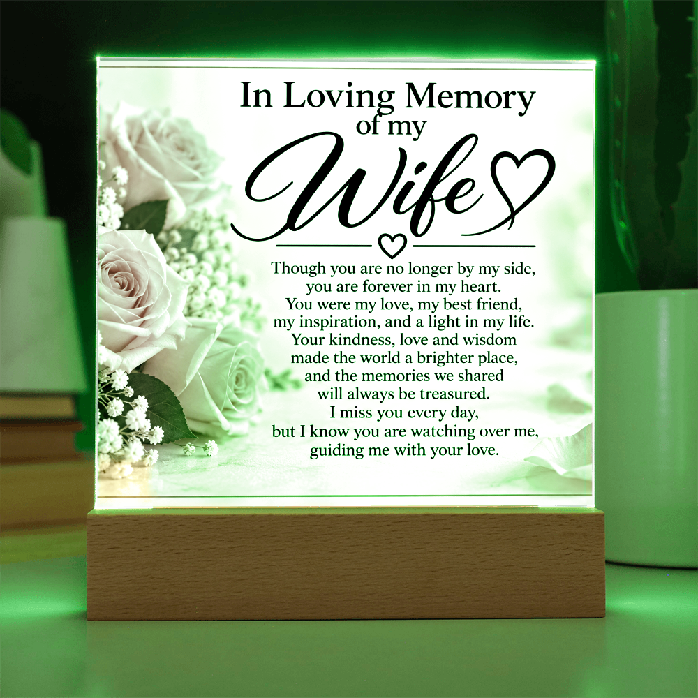 Wife Memorial Acrylic Plaque – In Loving Memory Tribute