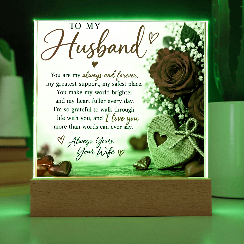Personalised Acrylic Plaque for Husband – Romantic Gift from Wife
