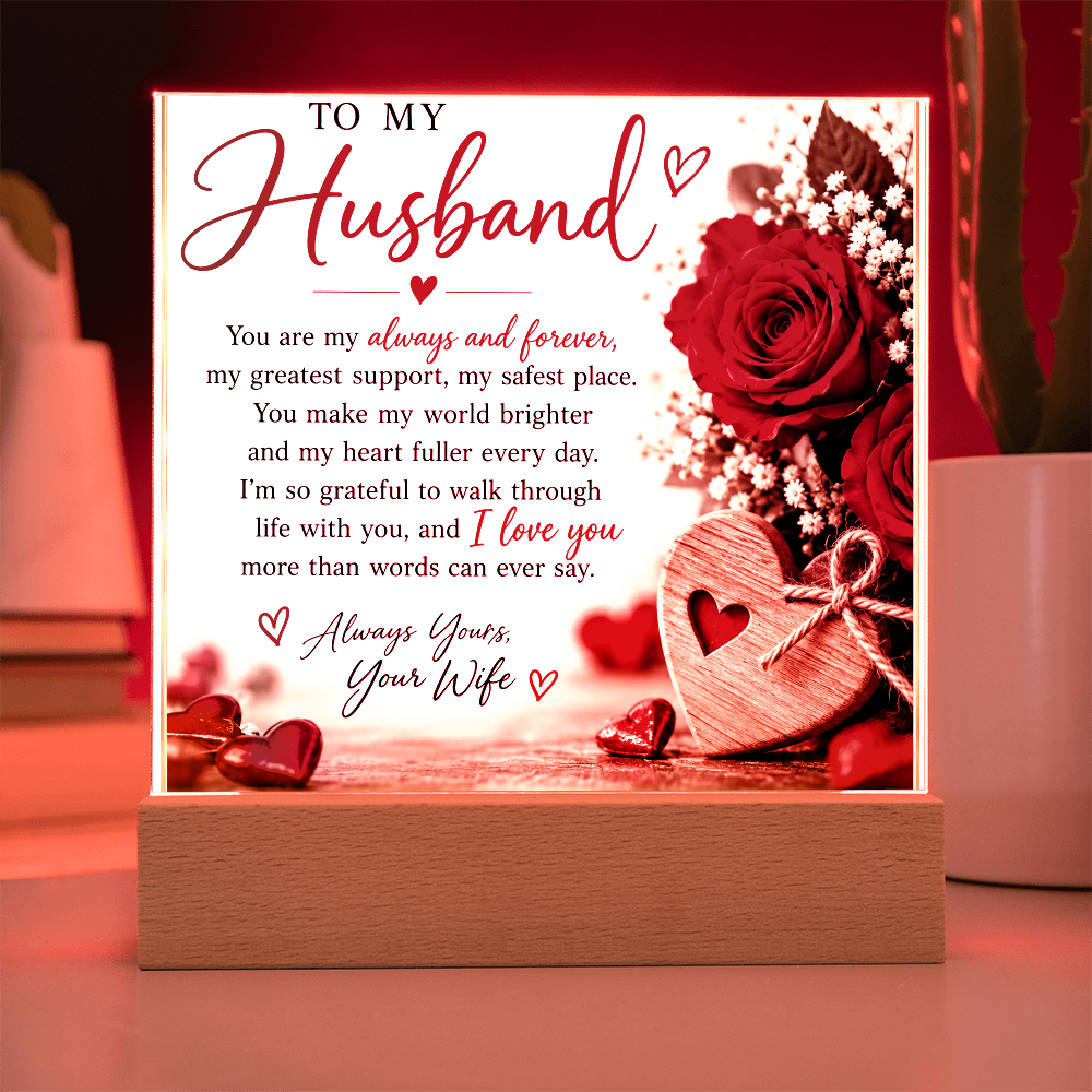 Personalised Acrylic Plaque for Husband – Romantic Gift from Wife