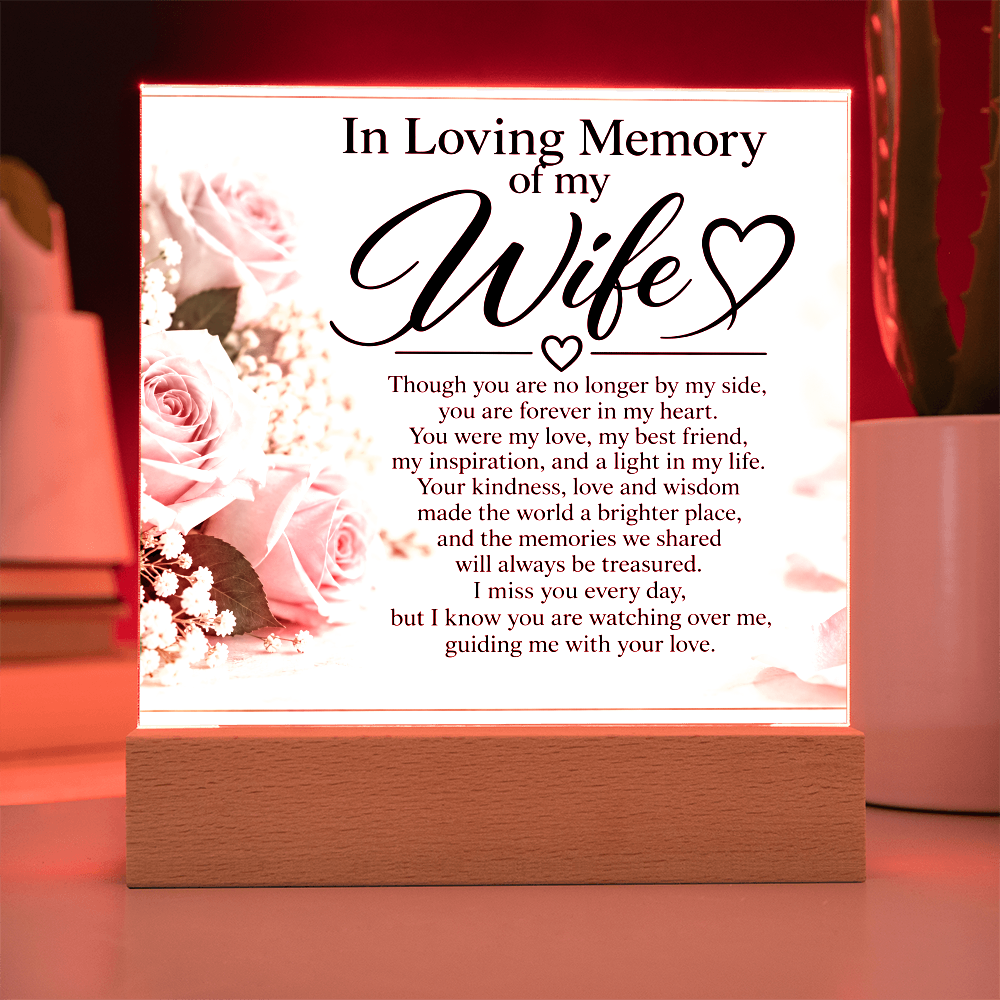 Wife Memorial Acrylic Plaque – In Loving Memory Tribute