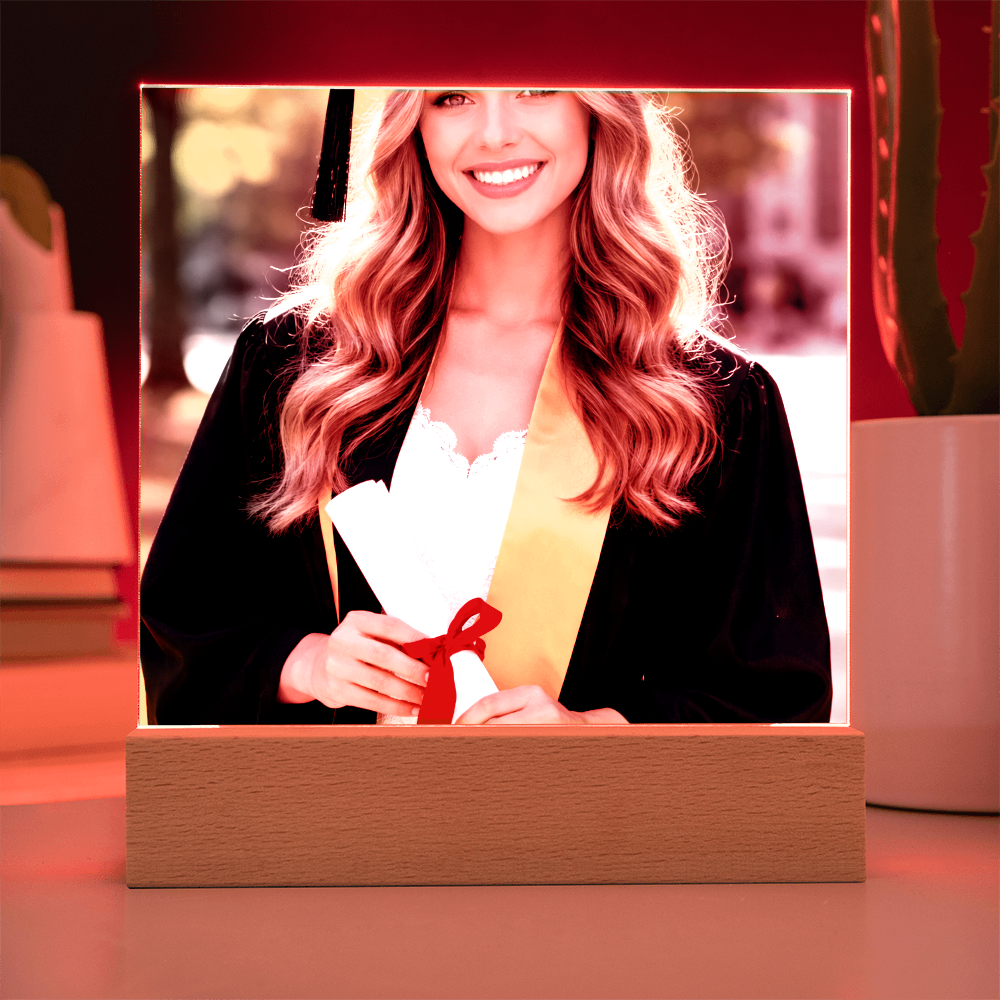 Personalized Graduation LED Acrylic Plaque – Photo Gift for Daughter or Son