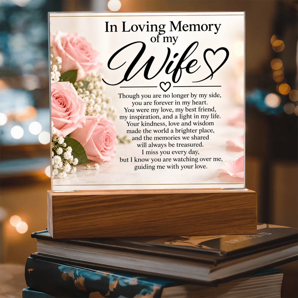 Wife Memorial Acrylic Plaque – In Loving Memory Tribute