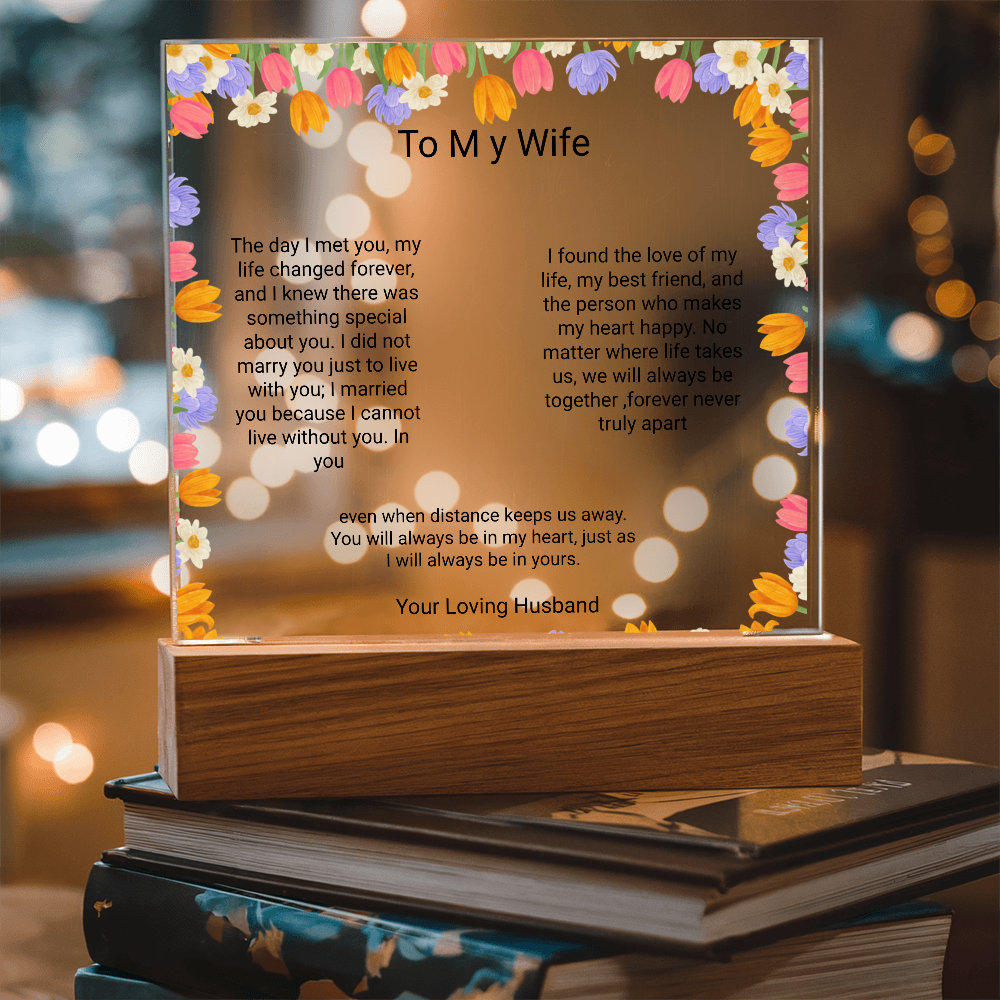 Wife's Gift – Personalised Acrylic Plaque | Romantic Birthday & Anniversary Keepsake