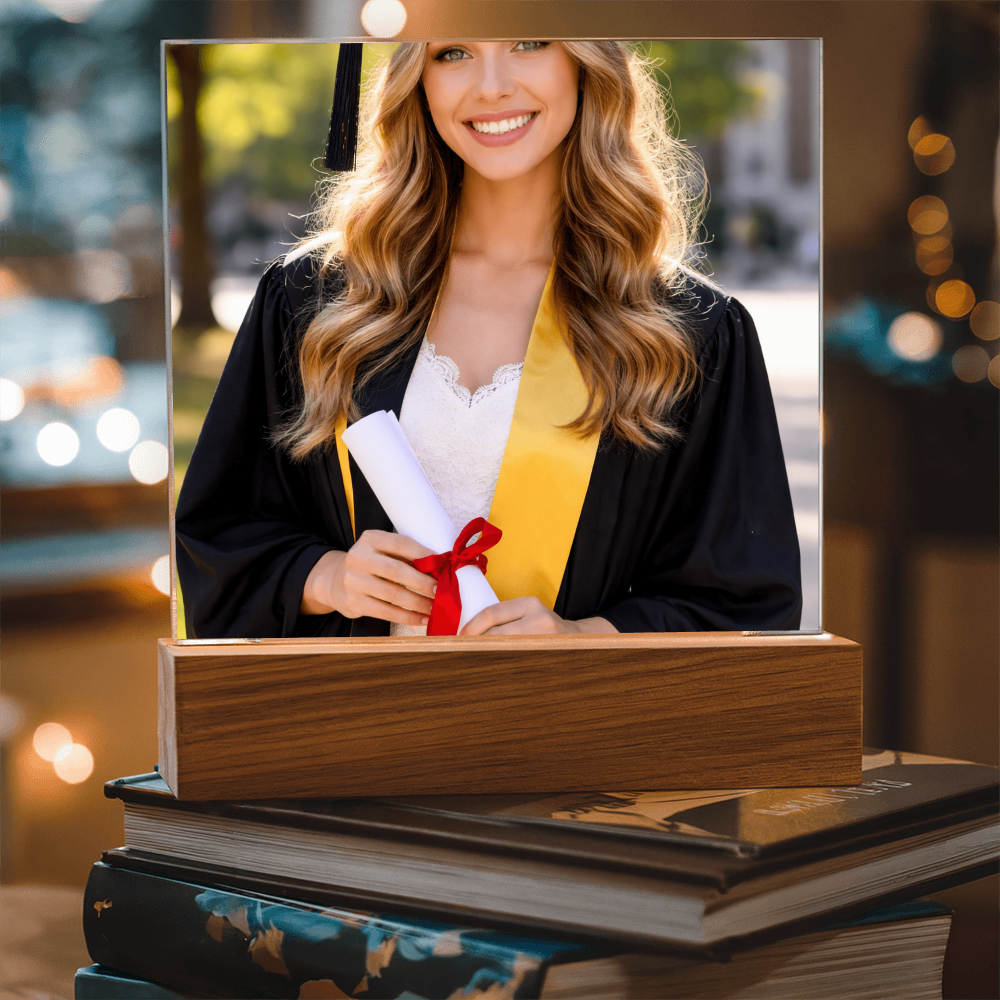 Personalized Graduation LED Acrylic Plaque – Photo Gift for Daughter or Son