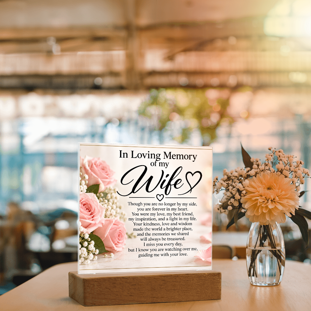 Wife Memorial Acrylic Plaque – In Loving Memory Tribute