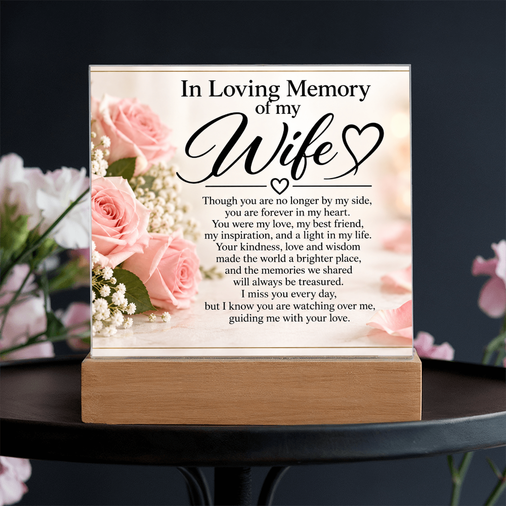 Wife Memorial Acrylic Plaque – In Loving Memory Tribute