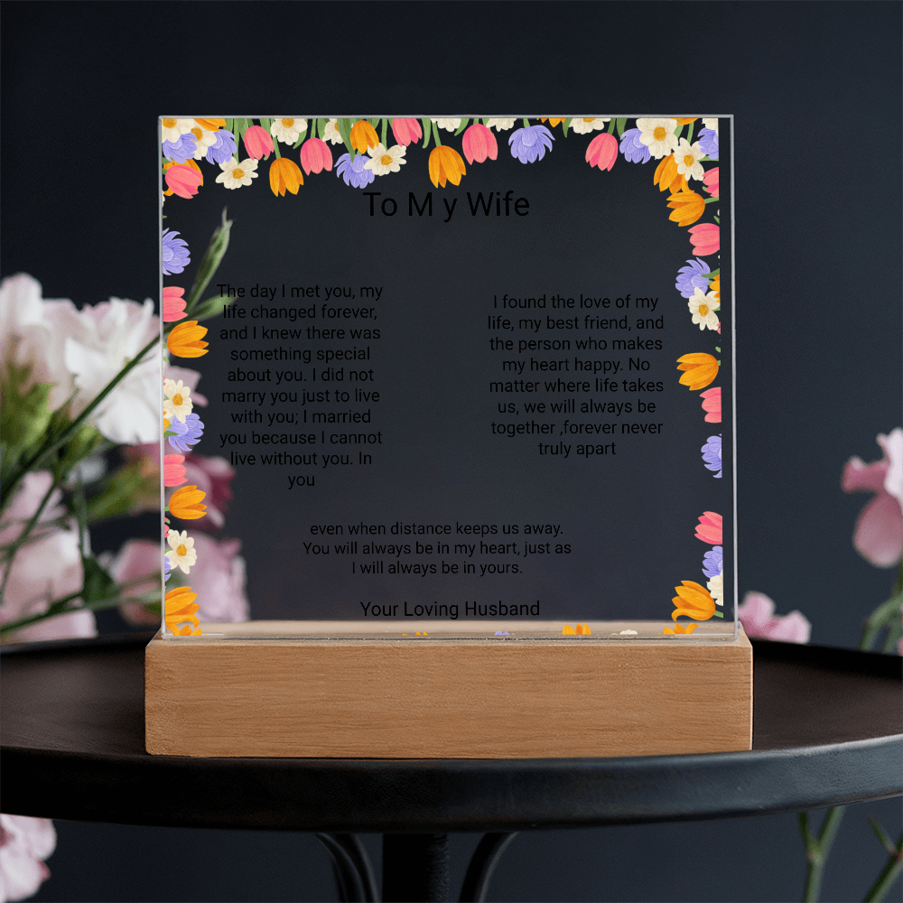 Wife's Gift – Personalised Acrylic Plaque | Romantic Birthday & Anniversary Keepsake