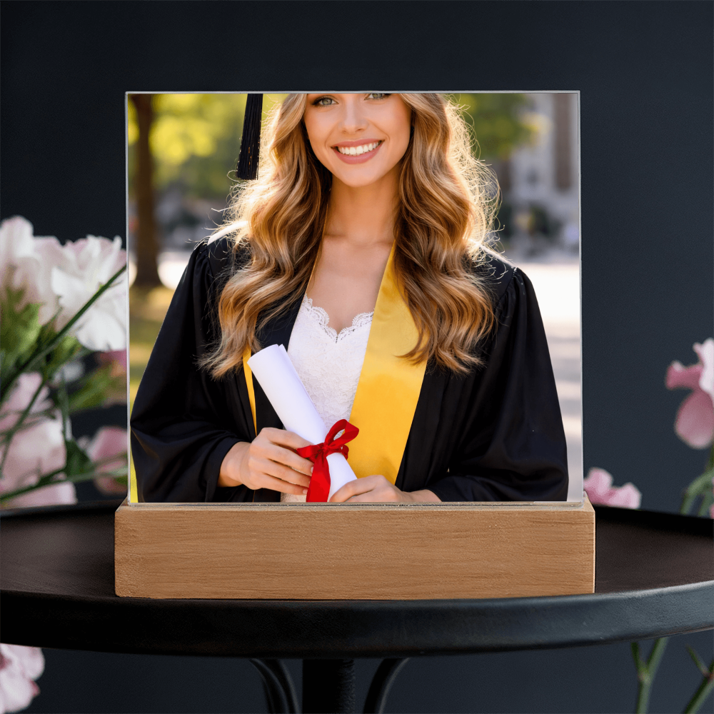 Personalized Graduation LED Acrylic Plaque – Photo Gift for Daughter or Son