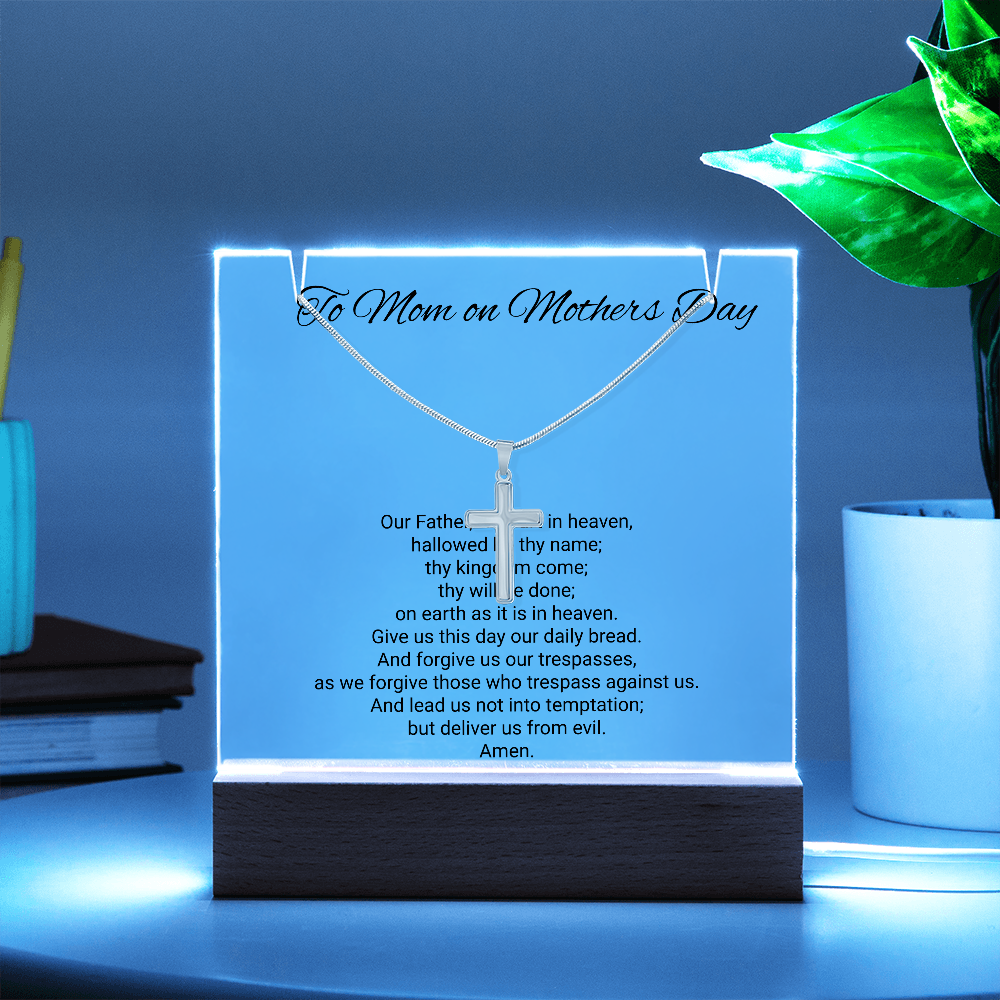 Acrylic & Stainless Steel Cross Necklace – Modern Faith-Inspired Jewellery