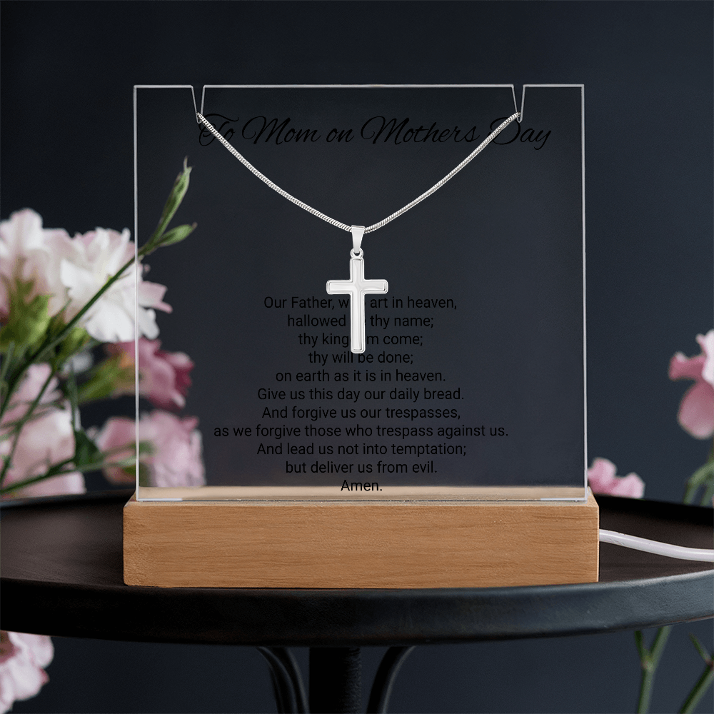 Acrylic & Stainless Steel Cross Necklace – Modern Faith-Inspired Jewellery
