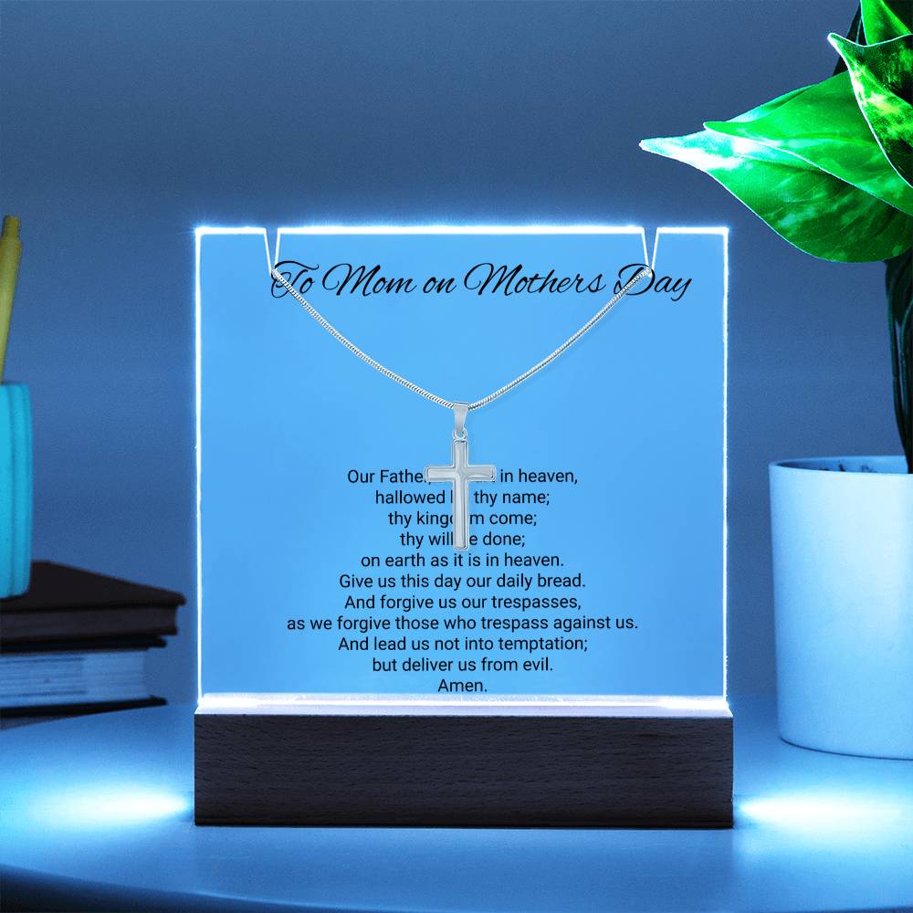 Acrylic & Stainless Steel Cross Necklace – Modern Faith-Inspired Jewellery