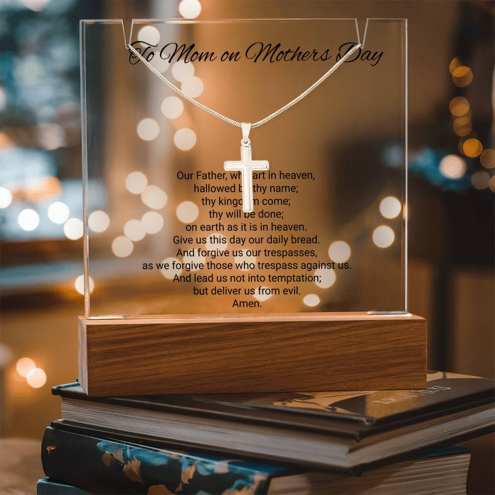 Acrylic & Stainless Steel Cross Necklace – Modern Faith-Inspired Jewellery