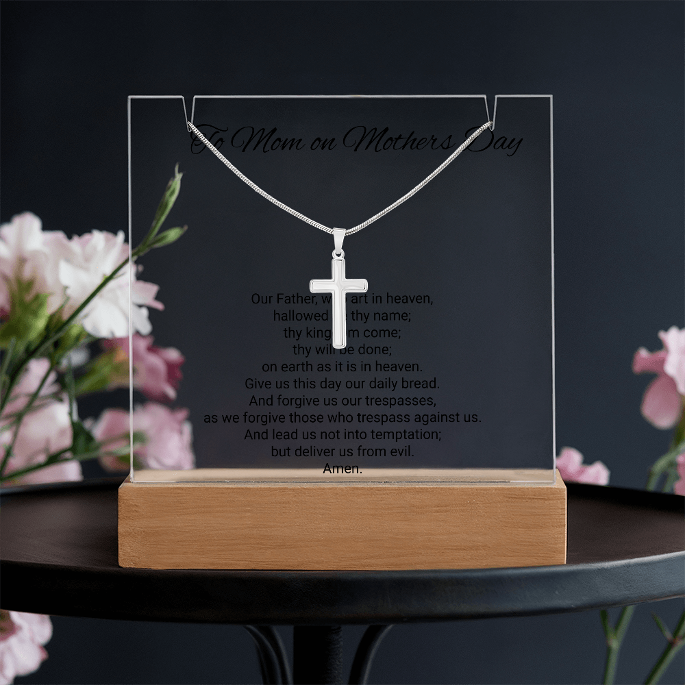 Acrylic & Stainless Steel Cross Necklace – Modern Faith-Inspired Jewellery