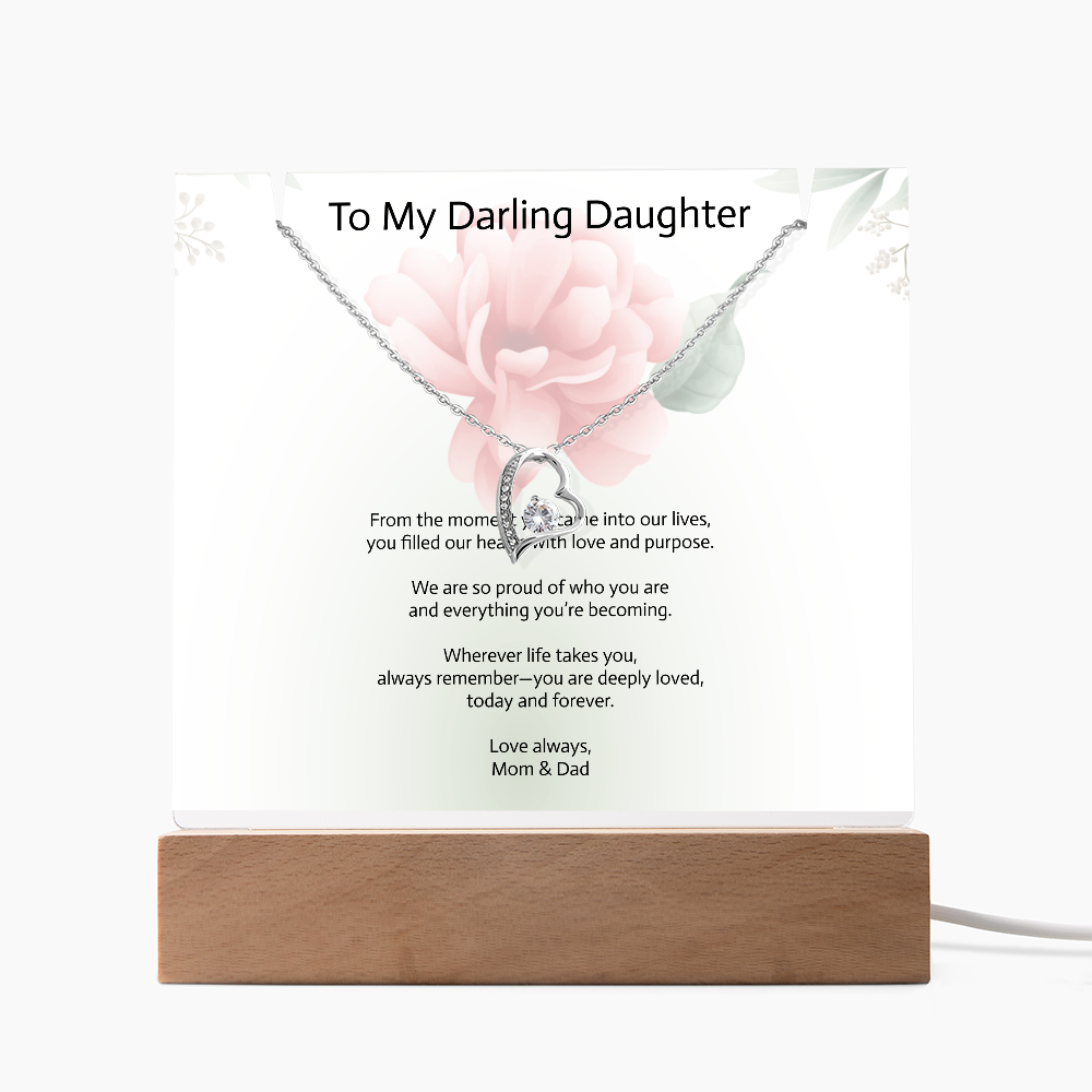 Daughter Keepsake Acrylic & Forever Love Necklace – A Timeless Gift of Love
