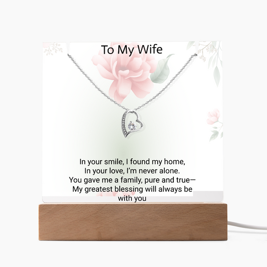 Romantic Mother's Day Gift for Wife – Keepsake Acrylic & Love Necklace