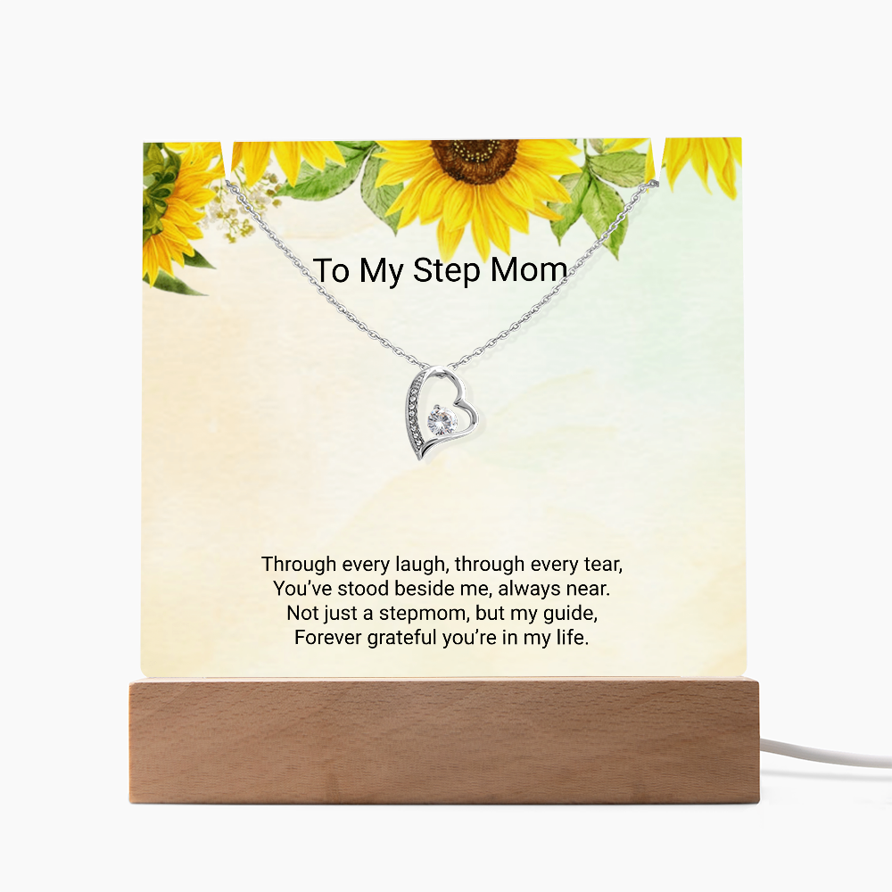 To My Stepmom – Keepsake Acrylic & Forever Love Necklace Full of Gratitude and Love