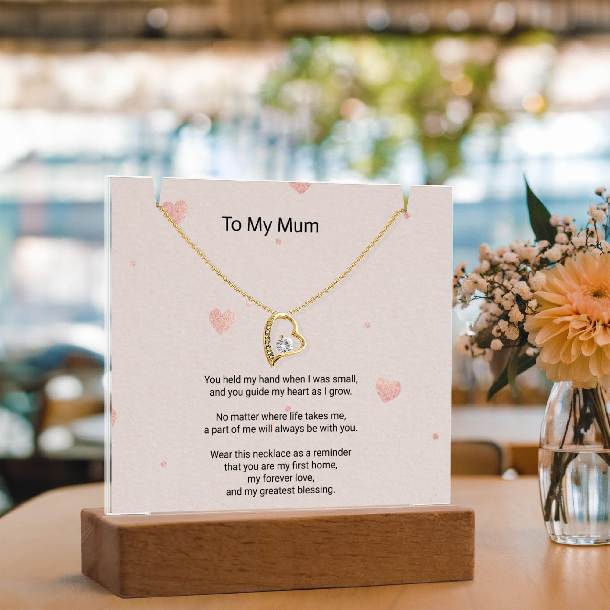 To Mam Keepsake Acrylic & Forever Love Necklace – A Heartfelt Gift