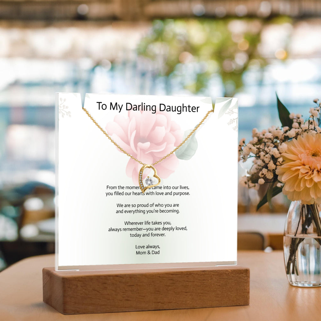 Daughter Keepsake Acrylic & Forever Love Necklace – A Timeless Gift of Love