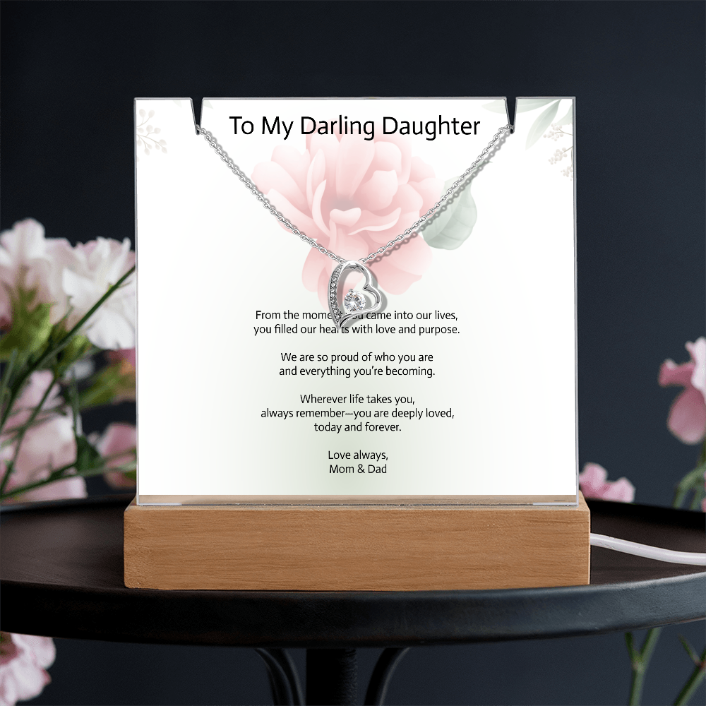 Daughter Keepsake Acrylic & Forever Love Necklace – A Timeless Gift of Love