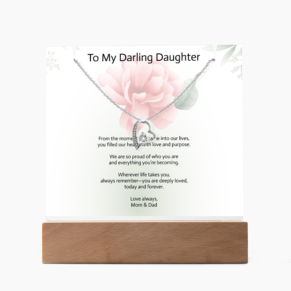 Daughter Keepsake Acrylic & Forever Love Necklace – A Timeless Gift of Love