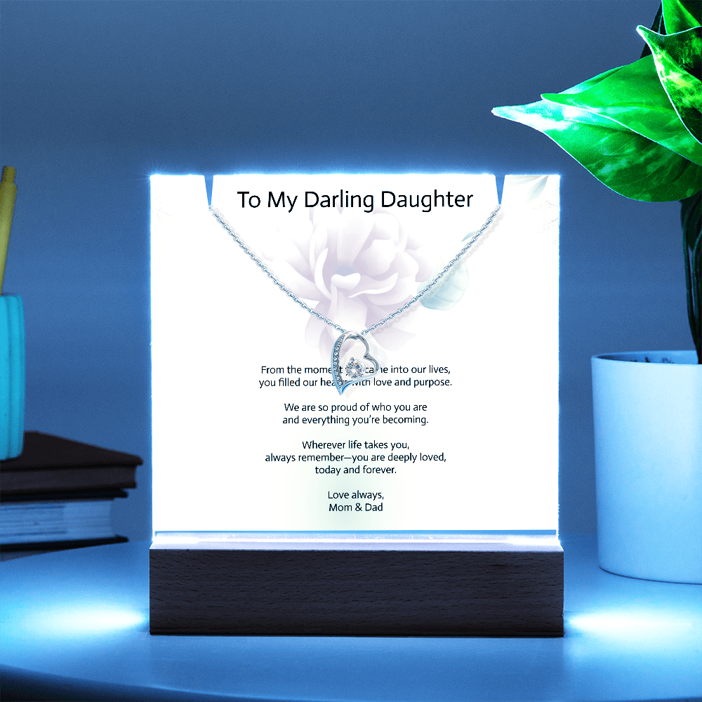 Daughter Keepsake Acrylic & Forever Love Necklace – A Timeless Gift of Love