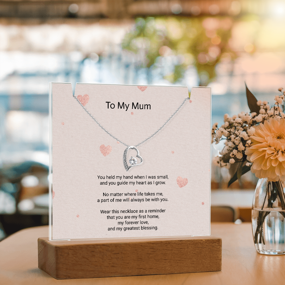 To Mam Keepsake Acrylic & Forever Love Necklace – A Heartfelt Gift