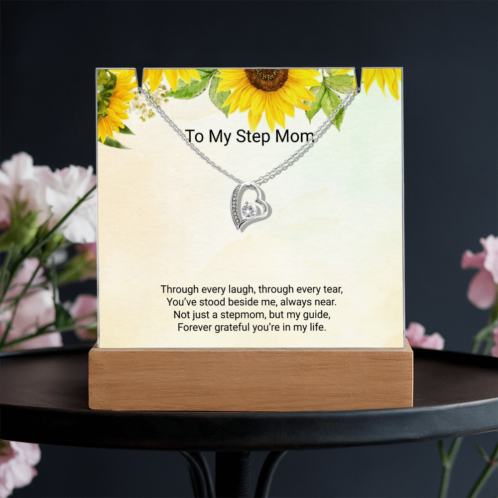 To My Stepmom – Keepsake Acrylic & Forever Love Necklace Full of Gratitude and Love