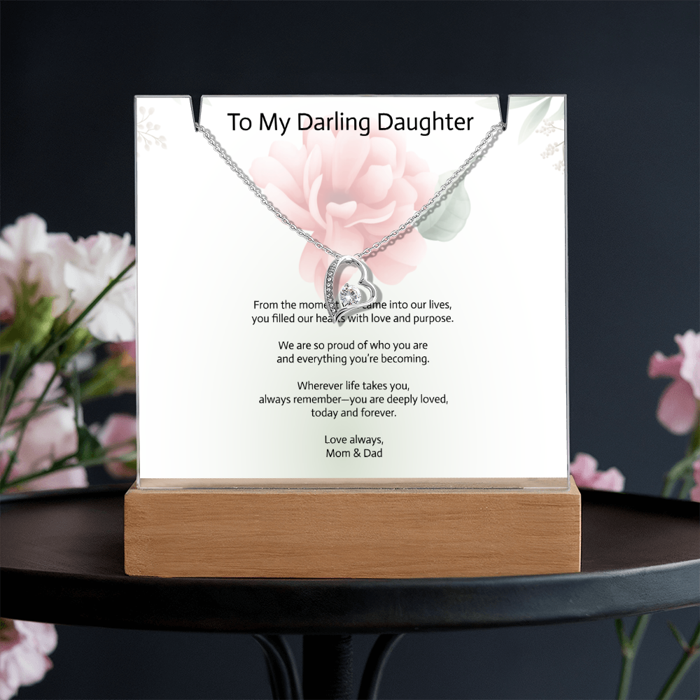 Daughter Keepsake Acrylic & Forever Love Necklace – A Timeless Gift of Love
