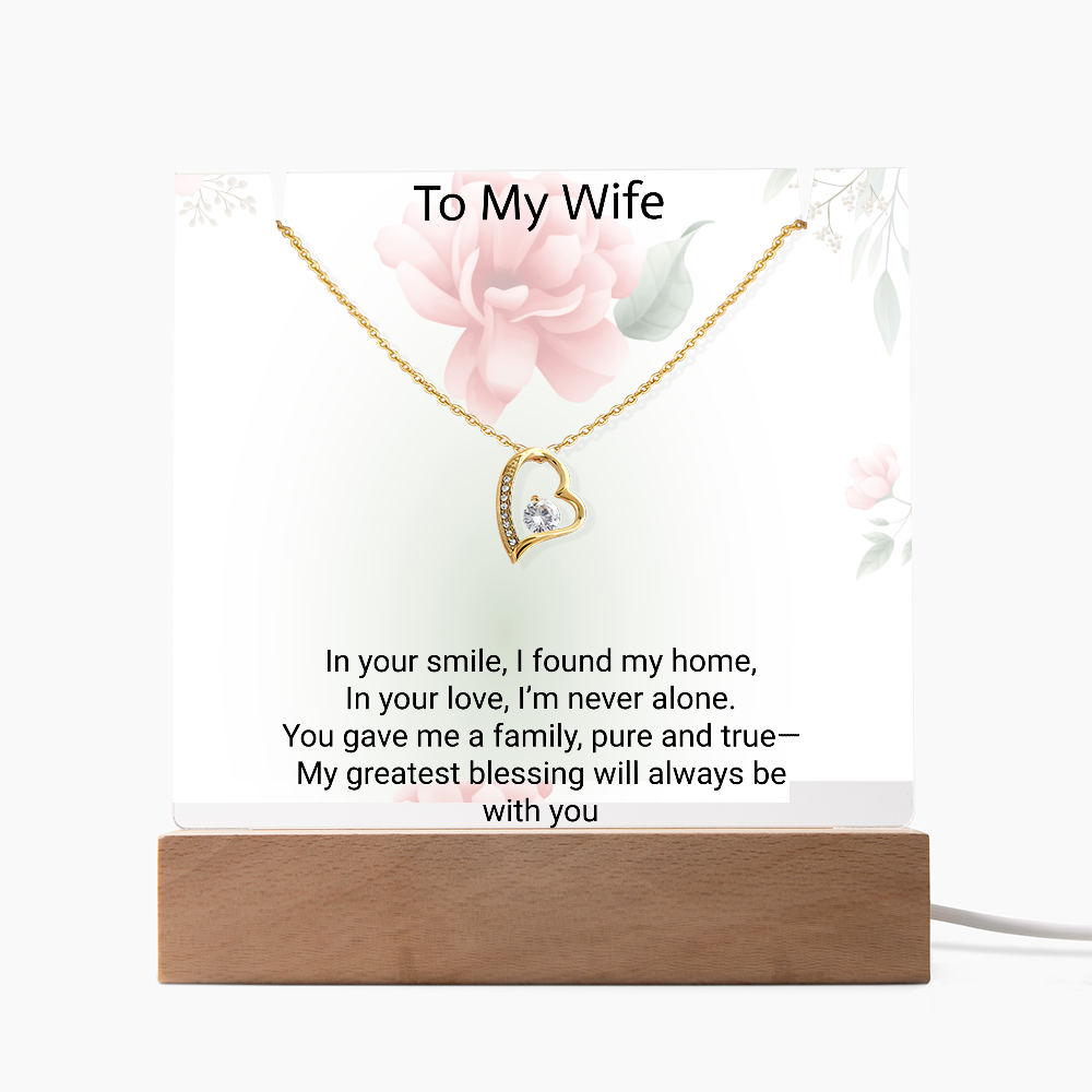 Romantic Mother's Day Gift for Wife – Keepsake Acrylic & Love Necklace