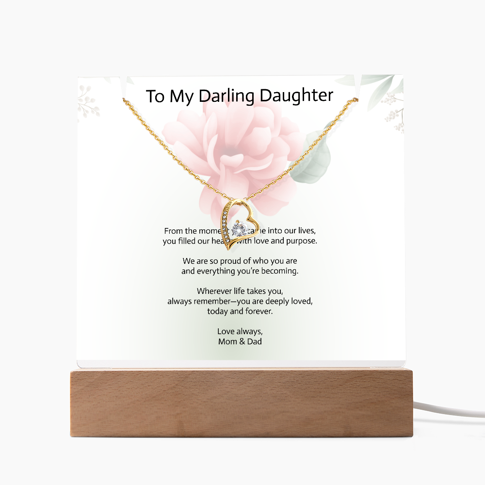 Daughter Keepsake Acrylic & Forever Love Necklace – A Timeless Gift of Love