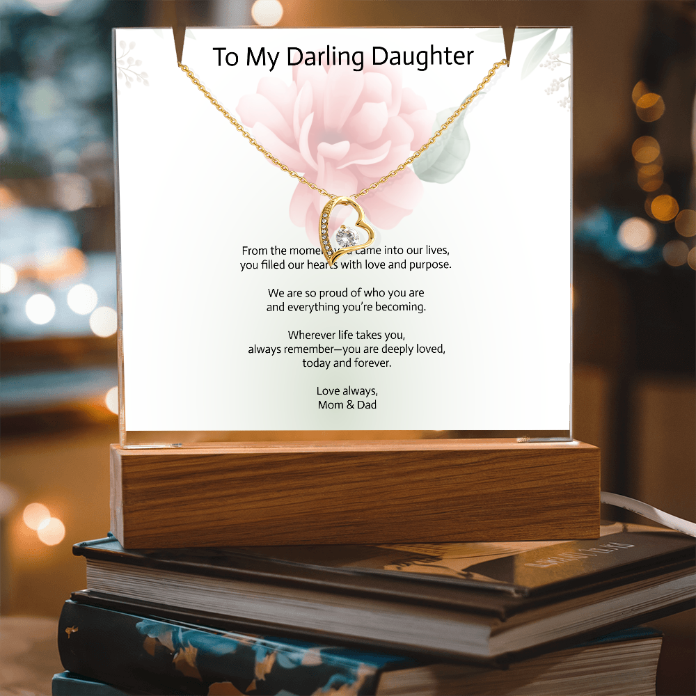 Daughter Keepsake Acrylic & Forever Love Necklace – A Timeless Gift of Love