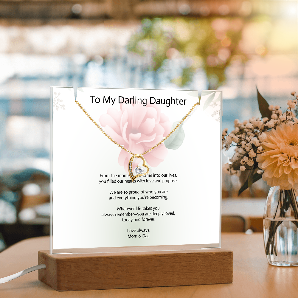 Daughter Keepsake Acrylic & Forever Love Necklace – A Timeless Gift of Love