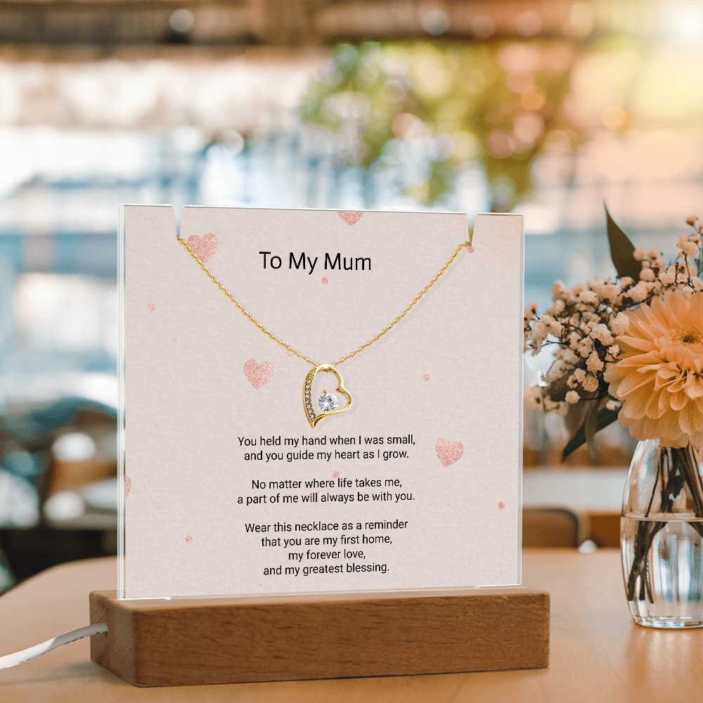 To Mam Keepsake Acrylic & Forever Love Necklace – A Heartfelt Gift