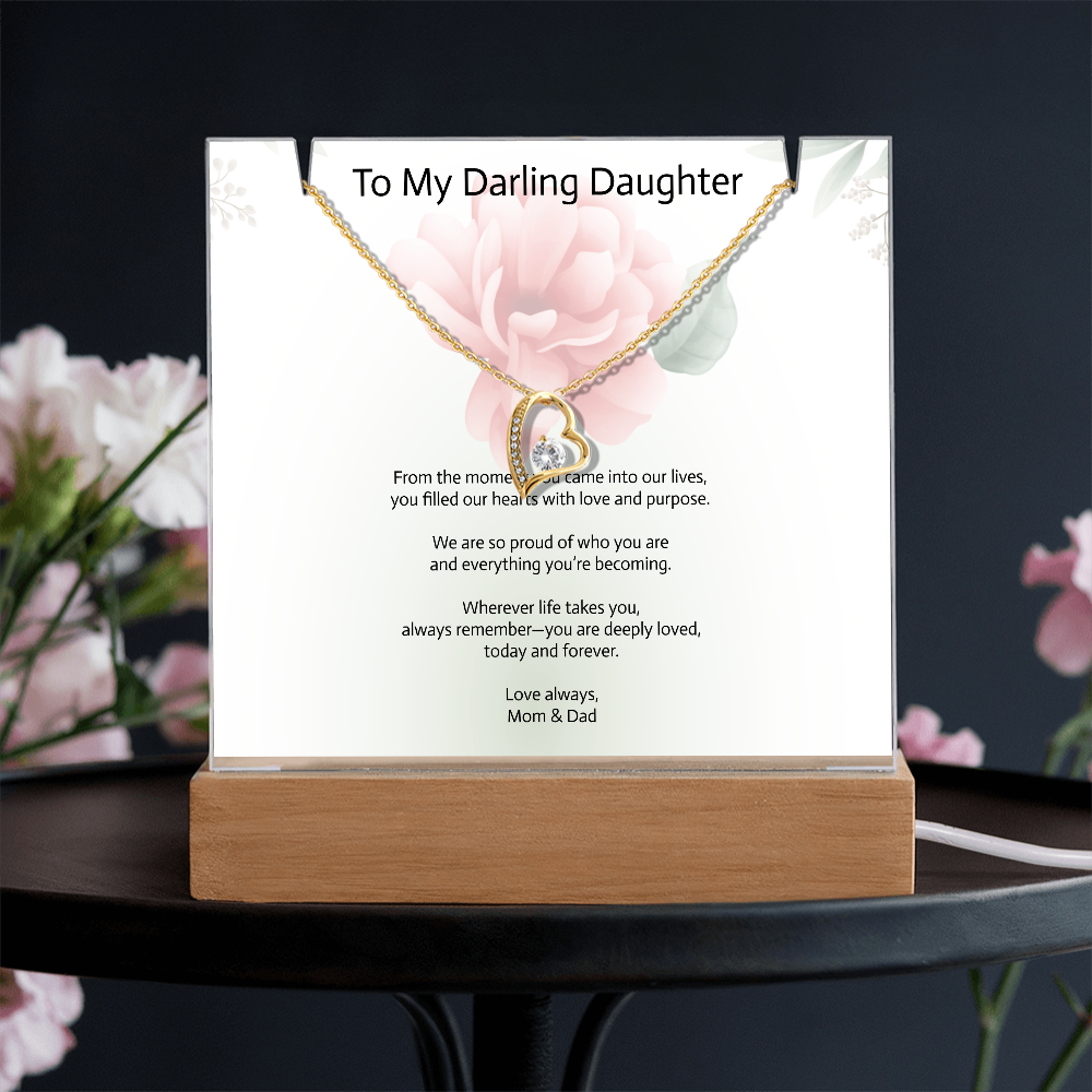 Daughter Keepsake Acrylic & Forever Love Necklace – A Timeless Gift of Love