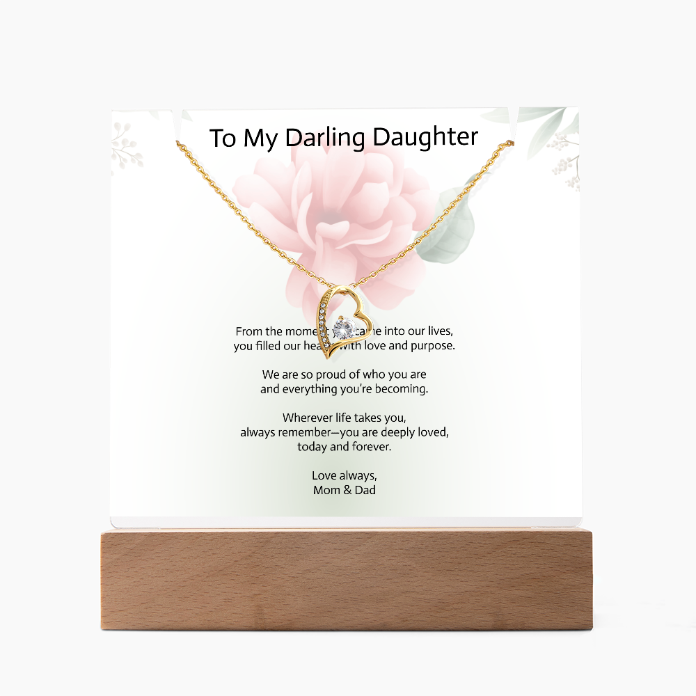 Daughter Keepsake Acrylic & Forever Love Necklace – A Timeless Gift of Love