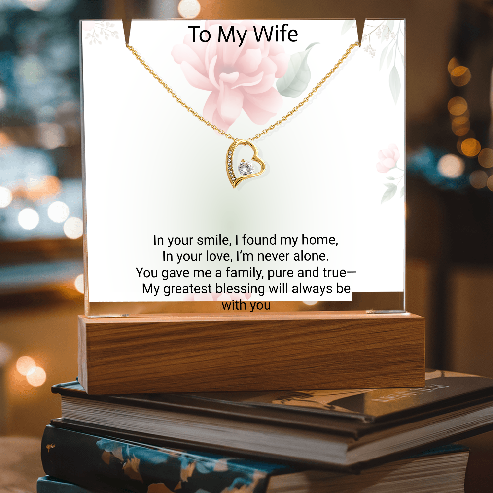 Romantic Mother's Day Gift for Wife – Keepsake Acrylic & Love Necklace