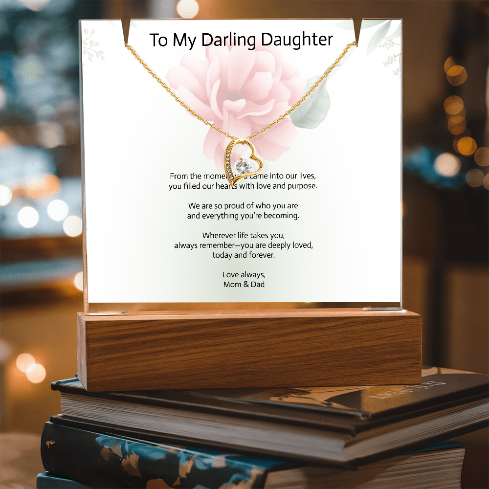 Daughter Keepsake Acrylic & Forever Love Necklace – A Timeless Gift of Love