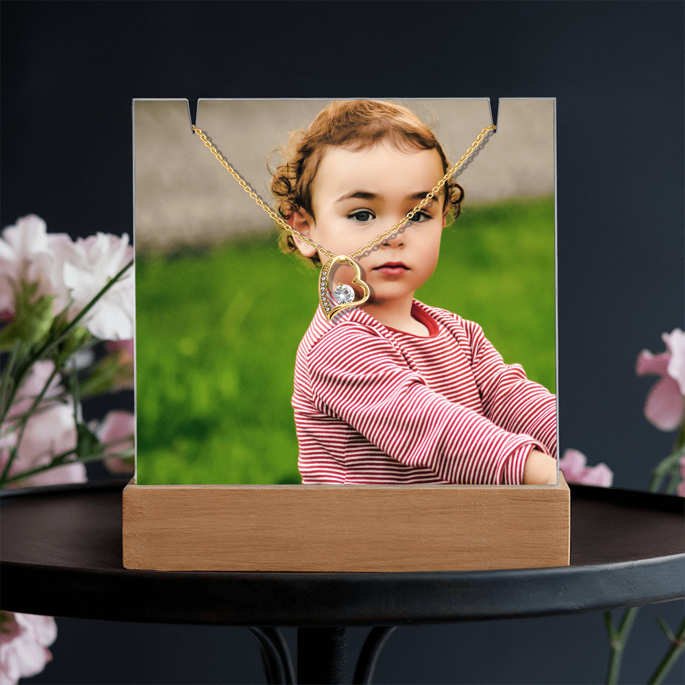 Keepsake Acrylic Bundle: Square Plaque and Forever Love Necklace Gift Set