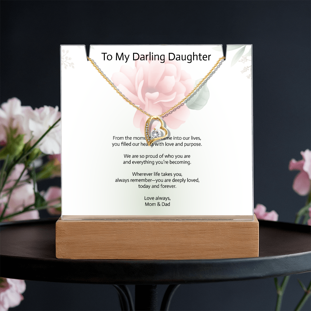 Daughter Keepsake Acrylic & Forever Love Necklace – A Timeless Gift of Love