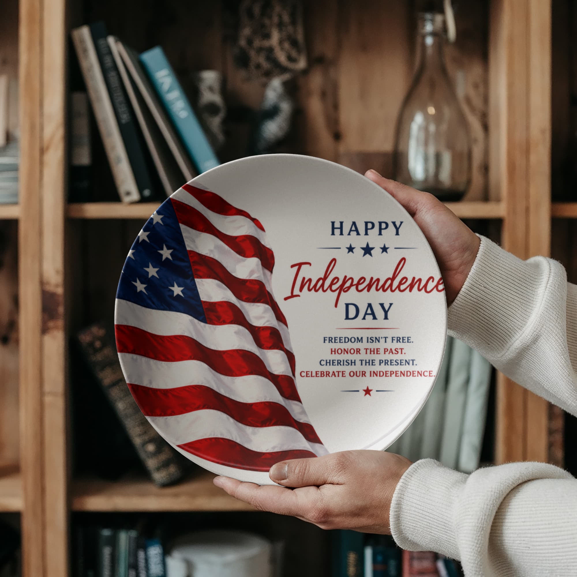 ndependence Day Plate – Patriotic 4th of July Decorative Plate Gift