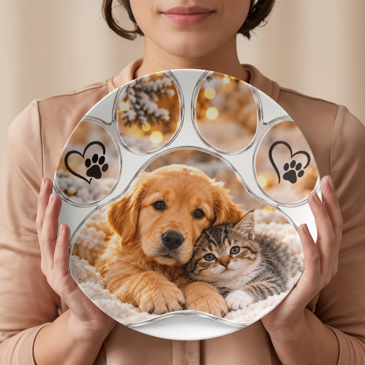 Personalised Pet Memorial Round Plate – Dog or Cat Remembrance Gift