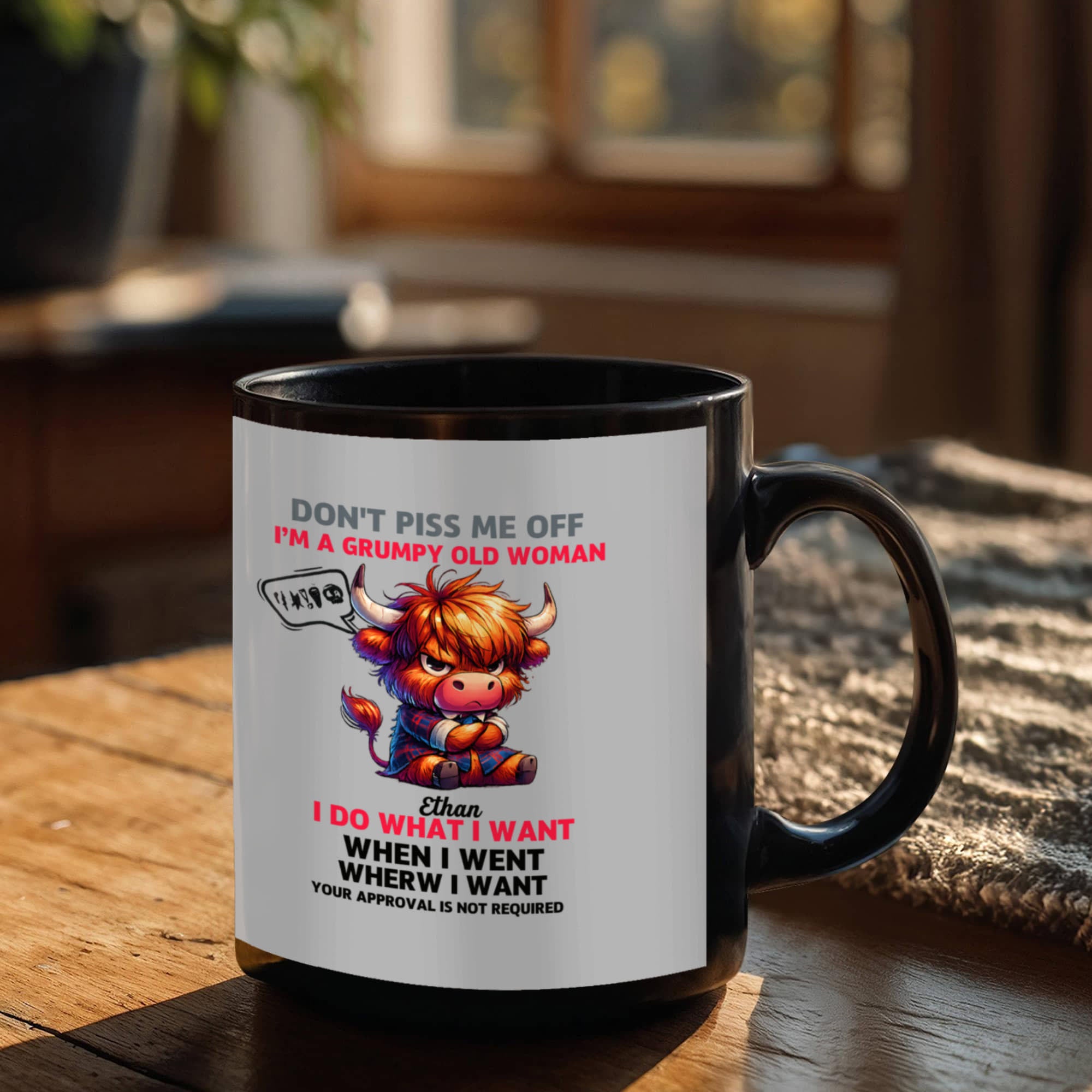 Funny Mother's Day Mug – Grumpy Old Woman Cup | Humorous Gift for Mum, Sarcastic Coffee Mug