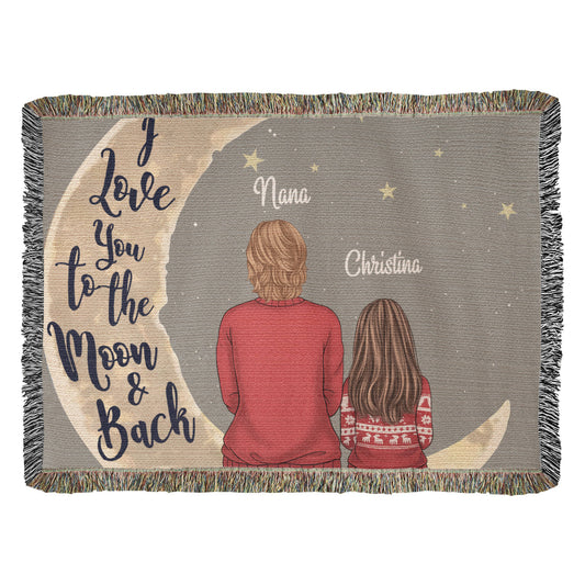 I Love You to the Moon and Back  Woven Blanket– Meaningful Gifts for Someone Special