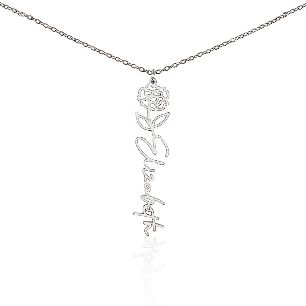 Elegant Flower Name Necklace – Personalized Family Jewelry