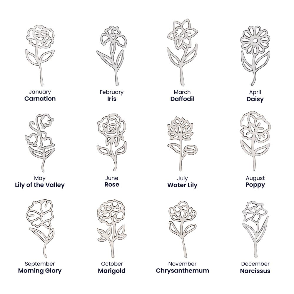 Elegant Flower Name Necklace – Personalized Family Jewelry