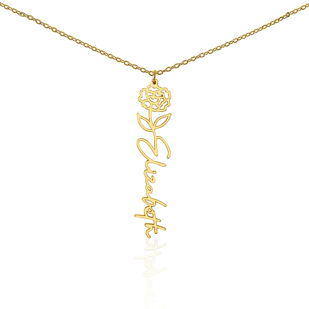 Elegant Flower Name Necklace – Personalized Family Jewelry