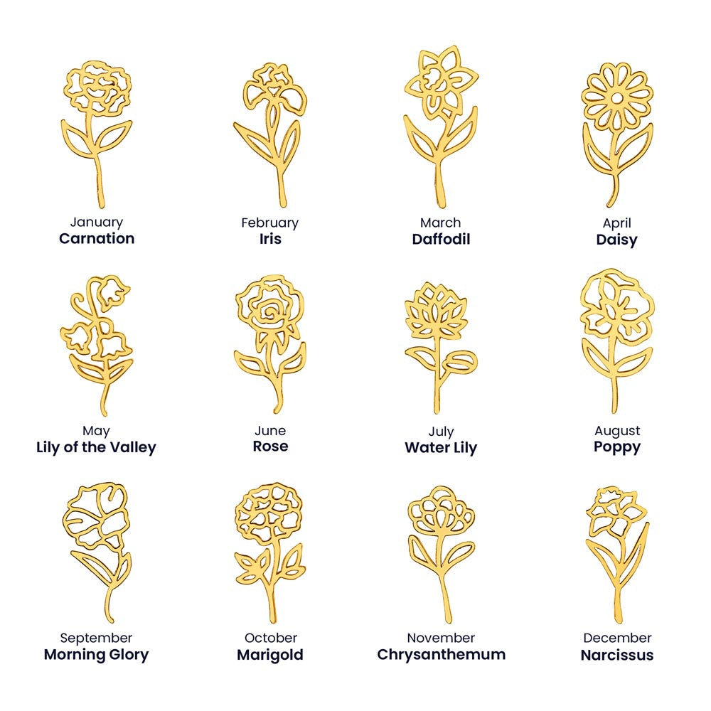 Elegant Flower Name Necklace – Personalized Family Jewelry